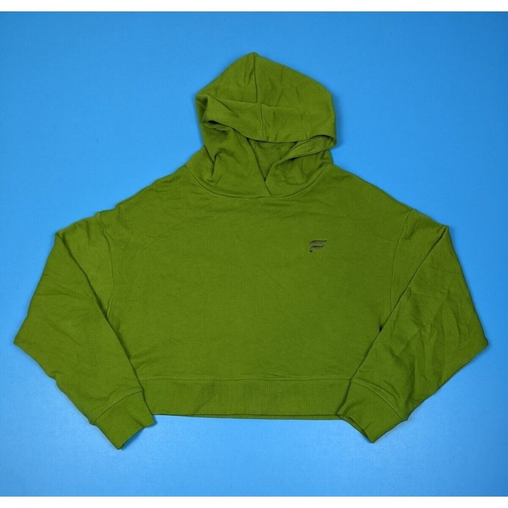 Fabletics Women's Cindy Pullover Crop Hoodie Sweatshirt Workout Gym Green XS
